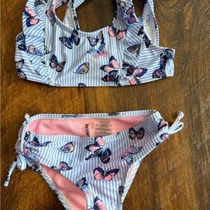 Kensie Girl Blue and Pink Butterfly Bikini